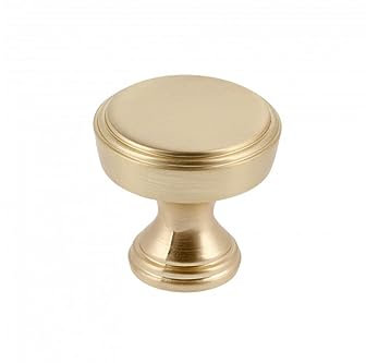 BRESKO 1-20 Stk Möbelknauf Knopf Möbelknöpfe Möbelgriffe Knauf Schrank Schrankknopf Schubladen Schubladenknopf Sonet (20, Gold gebürstet)