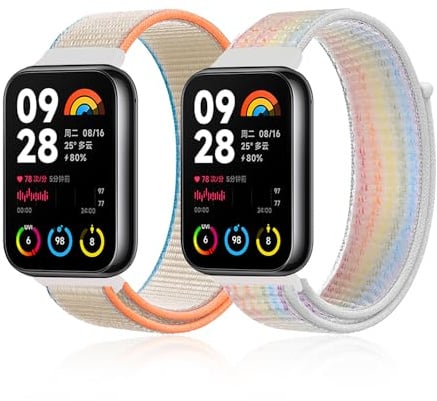 SeNool Nylon Armband für Xiaomi Smart Band 10 Pro/9 Pro/8 Pro | für Xiaomi Redmi Watch 6 Active/6 Lite/6/5/4, Herren Damen Atmungsaktiv Weiches Licht Nylon Ersatzarmband Uhrenarmband