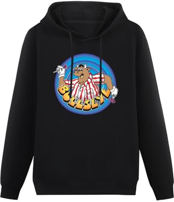 Bullseye Hooded Hoodie Mens Retro Darts Tv Show Jim Bowen Bully Size M