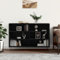 FENLAX Sideboard Kommode Wohnzimmer Sideboard Flur Komodenschrank Für Schlafzimmer Buffetschrank Highboard 103,5x35x70 cm Schwarz