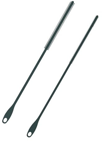 2 Stück Silikon Strohhalmbürsten, 6mm+8mm Extra Lange Trinkhalm Reinigungsbürste Wiederverwendbare Flaschen Strohhalm Waschwerkzeug mit Aufhängering Biegsame Pfeifenreiniger (Grau)