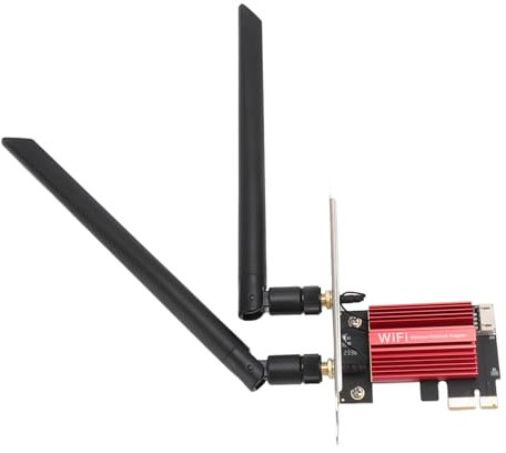 Tarjeta WiFi PCIe para PC, Tarjeta WiFi 7 2.4G 574Mbps 5G 2400Mbps 6G 5800Mbps Tarjeta de Red, BT 5.4 MU MIMO PCIEx1 WPA4 BE200NGW Tarjeta de Red para 10 11 PC Gaming,
