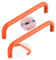JMCXSM592 2 Stück Möbelgriffe Aluminiumlegierung Bunte Kinderzimmer-Pulls Schrankgriff Doppelt gebogene Form,Profilgriff Türklinken Kleiderschrankgriffe Schubladen Knöpfe (Lochabstand 128mm,Orange)