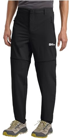Jack Wolfskin Herren Hikeout Zip Off Pants M Wanderhose, Schwarz, 52 Kurz EU