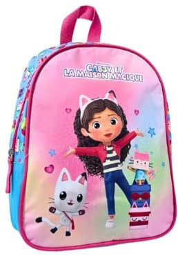 mybagstory - Sac à dos pour fille Gabby – Rose - Enfant - Ecole - Maternelle - Garderie - Crèche - Cartable fille - Taille 32 cm - Bretelles réglables – Idée Cadeau - Gabby's Dollhouse
