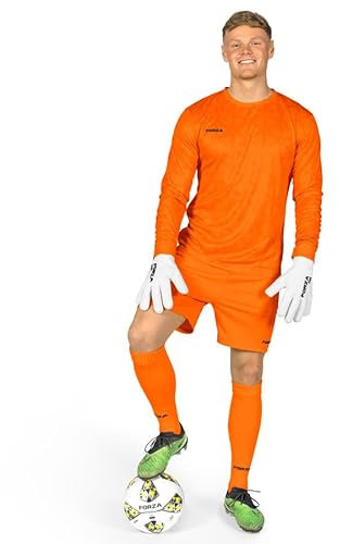 FORZA Men's Long Sleeve Goalkeeper Kit [XS-XXL] | Elite Performance Football Jersey, Shorts & Socks - Available in 4 Bold Colours (UK, Alpha, L, Regular, Regular, Fluro Orange)