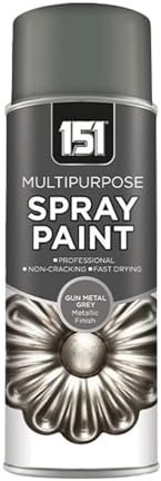 PEBBLE HUG 151 Multipurpose G-U-N Metal Grey Spray Paint, Rust-Resistant, Including Metal, Wood, Plastic, Durability, Ideal For Both Indoor And Outdoor Projects, 400ml, (1 Pcs)