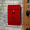 PLMNBQWE An der Wand montierter Briefkasten, großer Briefkasten zur Wandmontage, für den Außenbereich, eleganter Stahl, Briefkasten (rot)