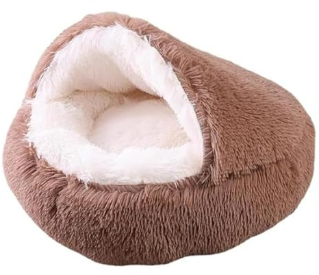 SWZEC HABOZ GoHöhle - Ergonomische Hundehöhle für gelenkschonende Schläfchen (60cm,Braun)