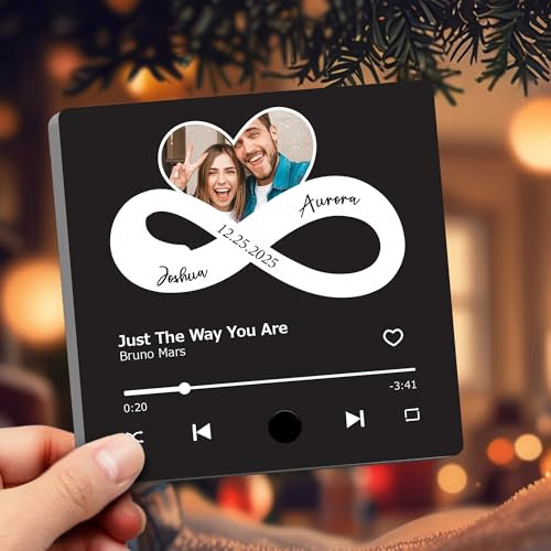 TESFANS Personalised Music Fridge Magnets - Customised Music Photo Magnets for the Refrigerator with Album Art - Gifts for Couples & Music Lovers on Anniversary, Valentine's Day,Christmas