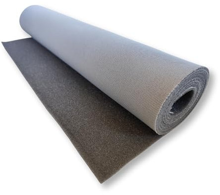 TAPHICEROS Dachhimmel Stoff, 200 x 180 cm, Hell Grau, Meterware Textil Innenraumverkleidung Autostoff Reparatur Autohimmelstoff, Autohimmel, Bezugsstoff Polster, Auto Caravan Boot Wohnmobil DIY