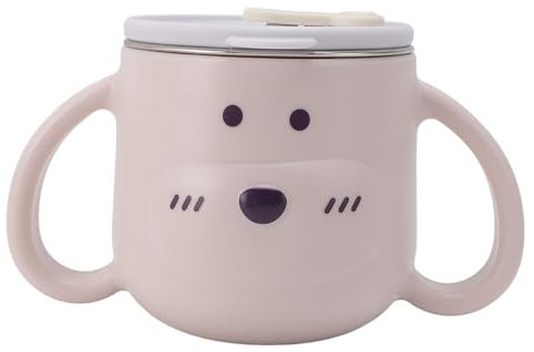 Le bébé a isolé la Tasse, Tasse Isolée Sûre de l'acier Inoxydable 250ml avec la Paille pour Le Jardin d'enfants (Rose)