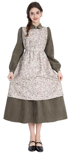 Fiamll Viktorianisches Kleid Damen Vintage A-Linie Renaissance Kleid Abendkleid Langarm Kleid Damen Viktorianisches Kleid Cocktailkleid Damen
