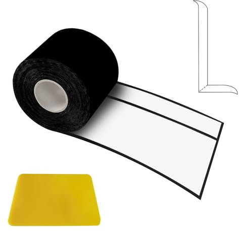 Weichsockelleiste Selbstklebend, 6M PVC Abschlussleiste Küchenarbeitsplatte 50x20mm, Sockelleiste Selbstklebend Fussleisten Selbstklebend für Küche Bad und Badezimmer Weichsockelleiste Schwarz