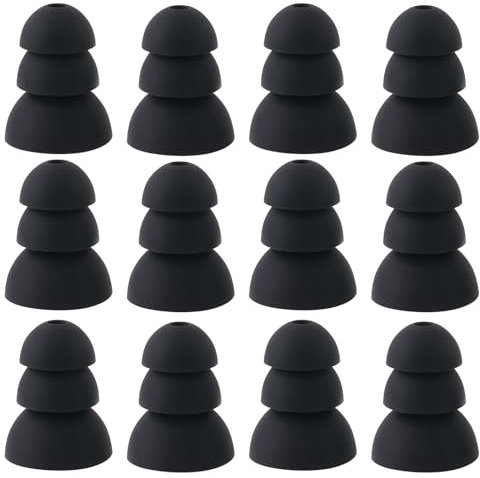 eMagTech 6 Paar Ohrstöpsel mit Dreifachflansch Geräuschreduzierende Ohrstöpsel mit 2 mm Loch Kompatibel mit Shure SE215 Pro Kompatibel mit Etymotic Research