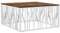 Genérico Wenjingqi 350069 Couchtisch, Edelstahl, recyceltes Holz, silberfarben, silberfarben
