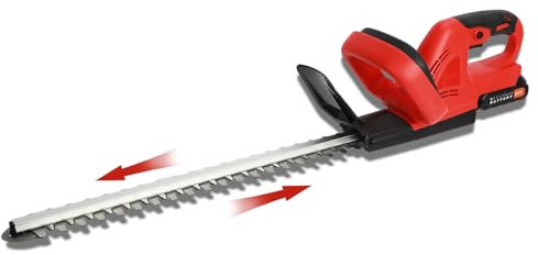 Cordless Hedge Trimmer, 800W Cordless Hedge Cutter With 24V Battery & Charger 510mm / 20in Cutting Blade, Lightweight Design, Soft Grip Handle & Blade Cover