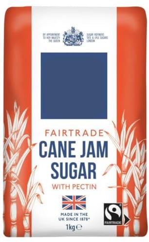 Fairtrade Cane Jam Sugar with Pectin, 1kg, Made in UK, Vegetarian and Vegan Friendly