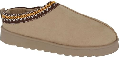 Cipriata DANA LS184 Ladies Comfort Embroidered Cuff Fur Lined Slip On Mule Slippers