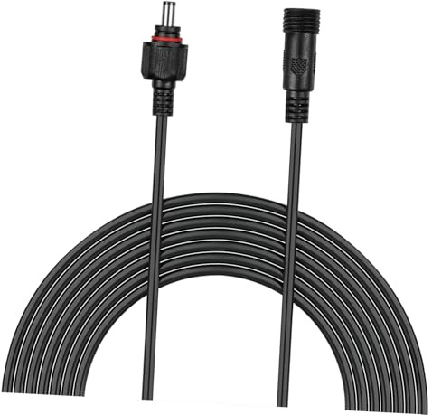 Dc Ausgangsverlängerungskabel 12V 3-5A 2,1mm X 5,5mm 490x1,5x1,5cm | Silikon und Kupfer, Wetterfeste Verbindung, Schwarz, für Garten und Teichpumpen