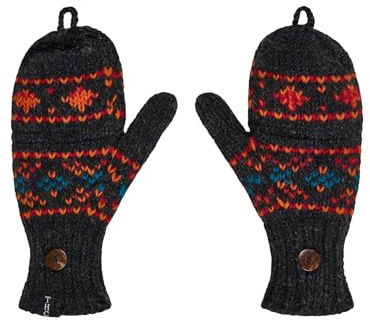 THC Klapphandschuhe 819 | Schafwolle | Strickhandschuhe | Schafwoll-Handschuhe | Woll-Handschuhe | Schafwollfäustlinge | Schafwollhandschuhe