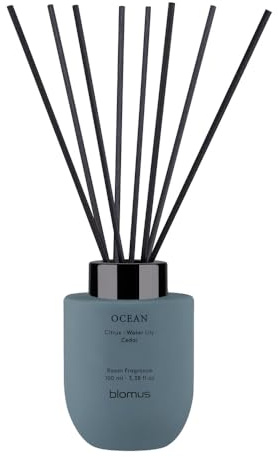 blomus Raumdiffusor -TUOKSU- | Duftdiffusor mit Duftstäbchen für Wohnräume | Raumduft Ocean | 100 ml