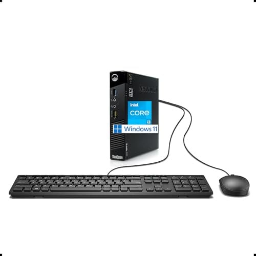 Lenovo ThinkCentre M73 Mini Desktop Computer PC, Intel Core i3-4130, 16GB RAM, 256GB SSD, WiFi, Bluetooth, US QWERTY Tastatur, Windows 11 Pro (Generalüberholt)