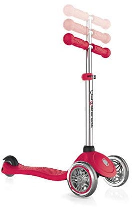 Globber Unisex Jugend Primo Dreiradscooter, rot, One Size