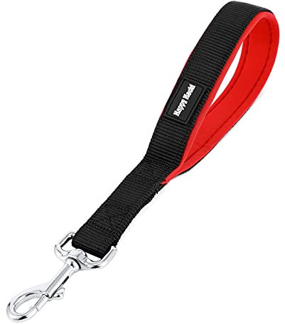 HAPPY HACHI Short Dog Lead - Durable Dog Training leash with Padded Handle, Short Traffic Puppy Leash for Tracking, Walking, Camping Play, Backyard (M 32cm/12in)