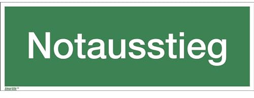 kaiserkraft | Kombizusatzschild mit Text für Rettungszeichen | Notausstieg | Folie | VE 10 Stk | Folie | langnachleuchtend | LxHxT 400 x 140 x 0,4 mm
