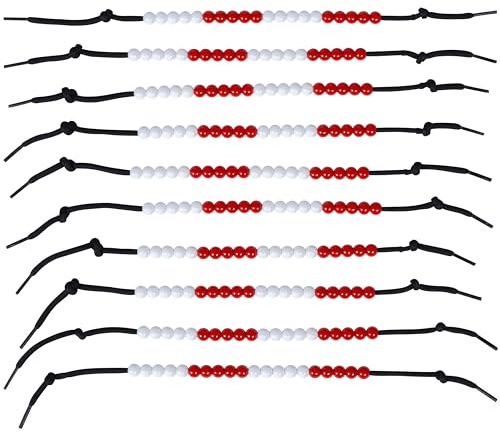 edxeducation Schüler Perlenschnur - 10er Set - 20 Perlen pro Schnur in zwei Farben - Zählperlen für Skip Counting, Mathe im Klassenzimmer