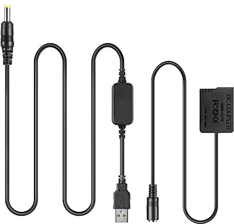 Raeisusp USB-Kabel + DMW-DCC8 BLC12 BLC12E Dummy-Akku für Lumix DMC GH2 GH2K GH2S G80 G81 G85 FZ1000 FZ2000 FZ300 FZ200 G6 G7 G5 DC-G90 DC-G91 DC-G95 DC-G99
