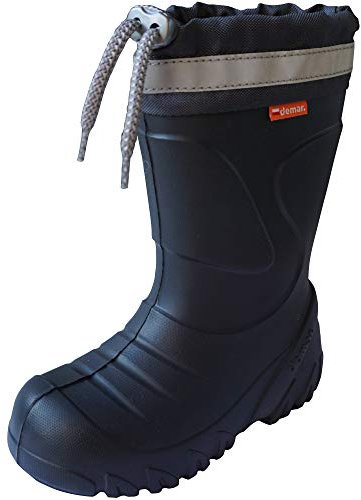 demar. Kinder Mädchen Jungen Gummistiefel Wolle gefüttert Regenstiefel leichtes Eva Material Graphit 28/29 EU