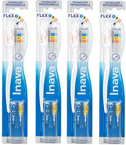 Inava Manche Long et Brossettes Flex 1. 2. 3 Espaces Inter dentaires mixtes lot de 4