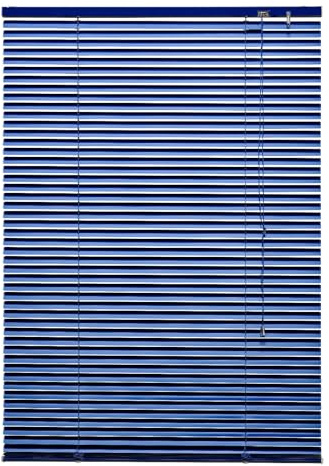 Alu Jalousie viele Größen und Farben Aluminium Lamellen Rollo Faltrollo Jalousette Wandmontage Deckenmontage Tür Fenster Sonnenschutz Sichtschutz Blendschutz Hitzeschutz (90 x 160 cm, Orientblau)