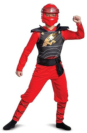 Disguise Offizielles Lego Ninjago Kostüm Kinder Jungen Kai Rot Faschingskostüme Kinder M
