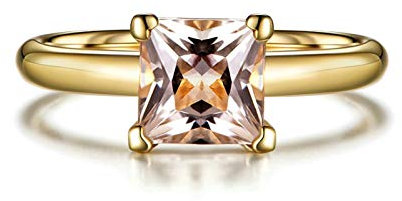 Beydodo Freundschaftsringe 750 Gold 4-Steg-Krappenfassung mit 1.23ct Morganit Ringe Gold Verlobungsring Gr. 56 (17.8)