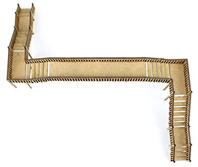 War World Scenics Sistema Stazione Ferroviaria - Ponte Pedonale Sopraelevato a forma di Z - Scala 00 Modellismo Ferroviario Passaggio Binario Doppio Diorama MDF Accessori Banchina Spedizione Tracciata