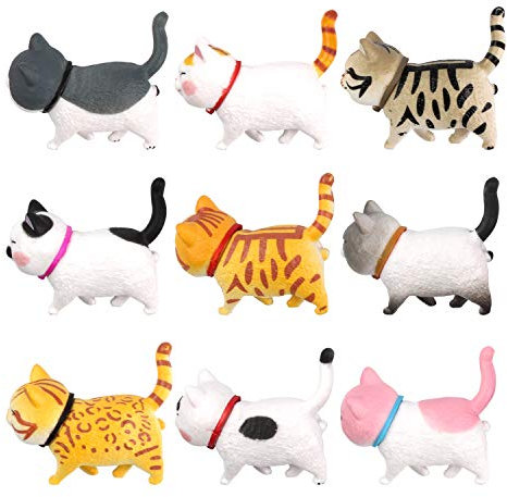 PTN Magnete Kühlschrankmagnete, 3D Stereokatze Starker Katze Kühlschrank Magnet, Niedlicher Dekorativer Tiermagnetmagnet für Kühlschrank, Küche, Büro (9 PCS)