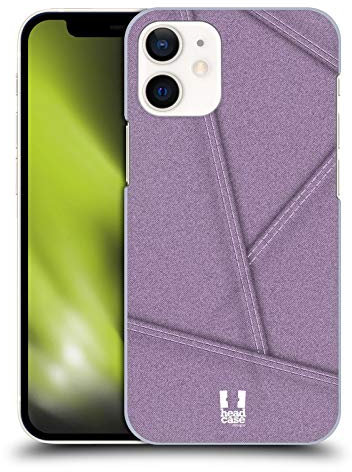 Head Case Designs Violett Flicken Kollektion - Denim Harte Rueckseiten Handyhülle Hülle Huelle kompatibel mit Apple iPhone 12 Mini
