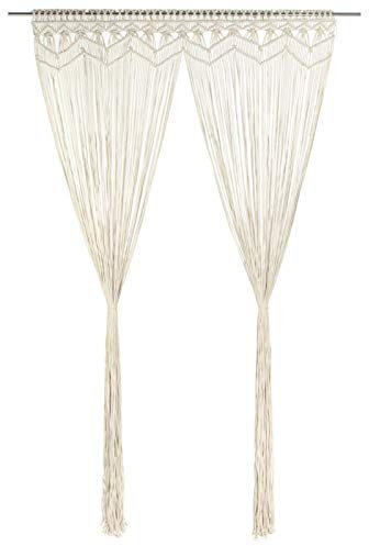 Tidyard Macramé en Coton Rideau de Porte en Fil 140x240 cm