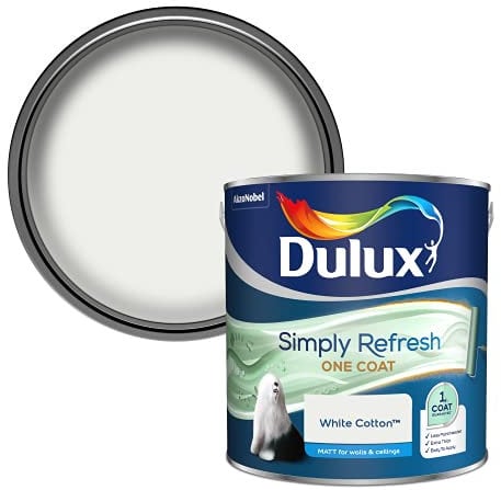 Dulux Simply Refresh Matt Emulsion Paint - White Cotton - 2.5L, 5382884