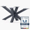 HOLZBRINK Pied de Table Spider (Mikado) | Pieds de Table massifs en métal Gris pour Table Basse, Table à Manger, Bureau, Table de conférence | 1 Pied 98x40 cm | Hauteur 43 cm