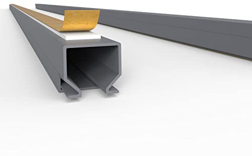 Kabelkanal Selbstklebend Pro mit Schaumklebeband, Kabelschacht 2m 12x12mm - 2x1m, Gray - Grau
