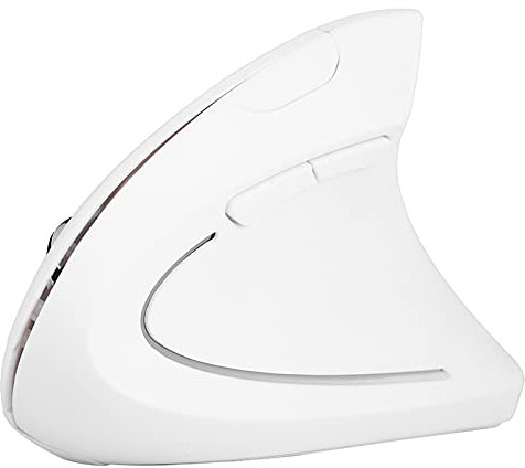 Kabellose Ergonomische Vertikale Gaming-Maus, 2,4 GHz Optische 1600 DPI Wiederaufladbare Bluetooth-Ergonomische Maus ohne Verzögerung für PC-Laptop(Weiß)
