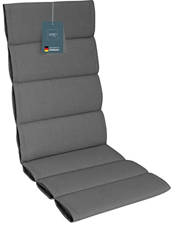 LILENO HOME Gartenstuhl Auflagen als [1er Set - Hochlehner] in Stone - Bequeme Liegen als Sitzauflagen für Gartenmöbel - Stuhlkissen für Gartenstühle und Klappstühle