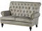 MASSIVMOEBEL24.DE | Chesterfield Sofa 2-Sitzer aus Echtleder #206 | aus echtem Büffel-Leder - Grau | 140x84x94 cm | mit Nieten | Couch Polstercouch 2er Sitzer