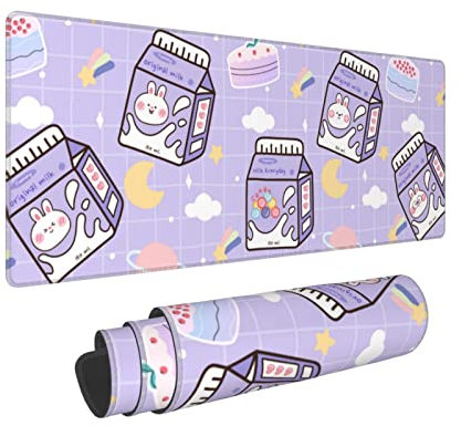 Kawaii Coniglio Latte Gaming Mouse Pad Grande XL Cute Desk Mat Lungo Esteso Pad Grande Mousepad per Home Office Decor Accessori