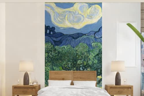 Selbstklebend Tapete Wandpapier Wandaufkleber Fototapete Tapeten Wanddeko 120x240 cm Die Olivenbäume - Vincent van Gogh