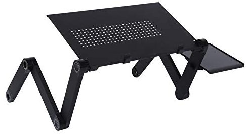 Laptop Table Stand Adjustable Riser, Adjustable Height Angle Ergonomic Aluminum Stand Multifunctional Lap Desk Computer Lap Desk Portable Laptop Table with Mouse Board for Couch Bed Sofa PC Notebook